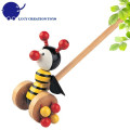 Jeunes enfants pré-scolaires Jouets animaux magnifiques Jouets en bois Bee Push Bee